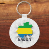 Porte-clés Gabon - Carte du Drapeau 2.0 (Recto)