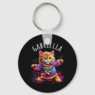 Porte-clés Gabriella Dancing Kitty Cat Design Pour Filles Nom