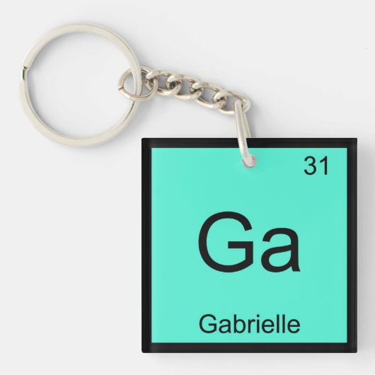 Porte-clés Gabrielle Nom Chimie Élément Tableau périodique (Devant)