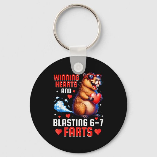 Porte-clés Gagner les cœurs 67 mème capybara enfants garçons (Recto)