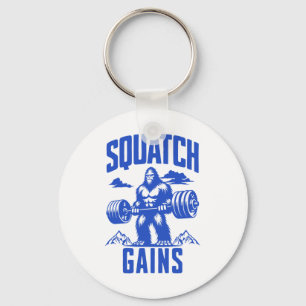 Porte-clés Gains de squatch Poids Lifting Humour Monochrome G