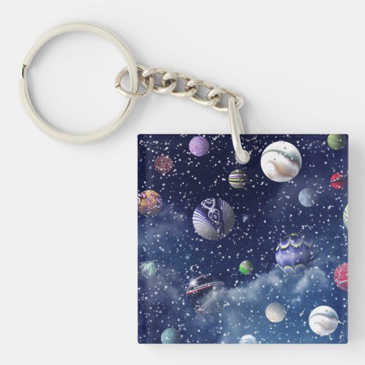 Porte-clés Galaxie bleue (Devant)