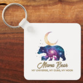 Porte-clés Galaxy Mama Bear & Cubs Moon Silhouette (Recto)