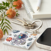 Porte-clés Galaxy Porte - clé Astronaut Planètes Conception p (Devant Droit)