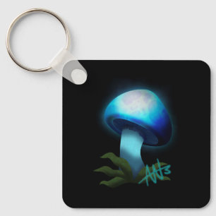 Porte-clés Galaxy Shiitake brillant bleu clair champignons Mé