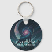 Porte-clés Galaxy Wolf Silhouette with Mystical Nebula Moon (Recto)