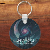 Porte-clés Galaxy Wolf Silhouette with Mystical Nebula Moon (Recto)