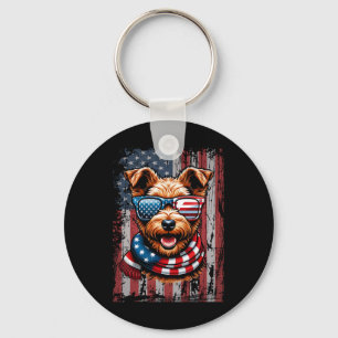 Porte-clés Gallois Terrier Amoureux des chiens Us Drapeau 4 j