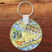 Porte-clés Galveston Texas Cartoon Map (Recto)