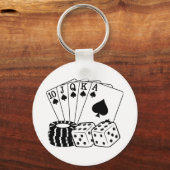 Porte-clés Gambling Casino Cartes Dice Poker Chips Art (Recto)
