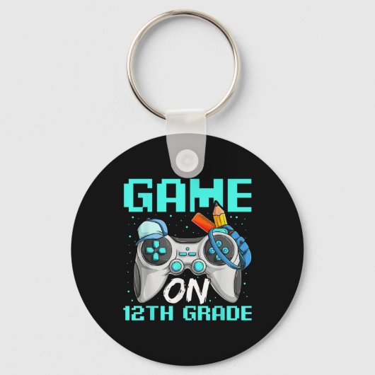 Porte-clés Game On Twelfth Grade Shirts, Funny Gamer Boy Back (Recto)