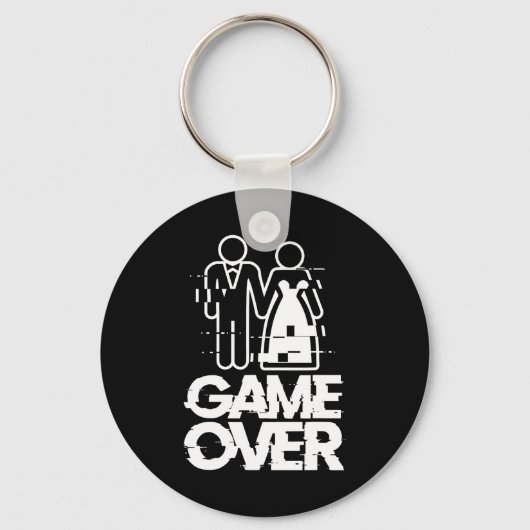 Porte-clés Game Over Bug Épouse Marié Mariage Drôle (Recto)