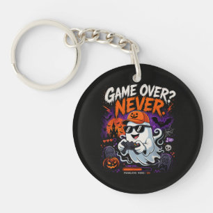 Porte-clés Game Over Jamais Drôle Gamer Fantôme Halloween