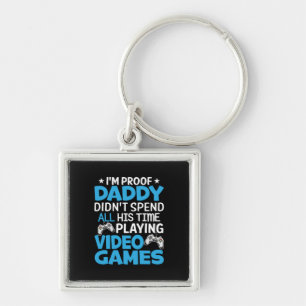 Porte-clés Gamer Art All My Daddy Time Playing Games