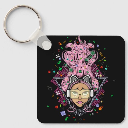 Porte-clés Gamer fille (Recto)
