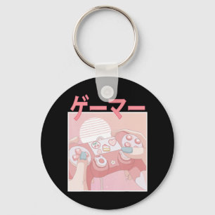 Porte-clés Gamer Girl Anime Kawaii Jeu vidéo mignonne avec