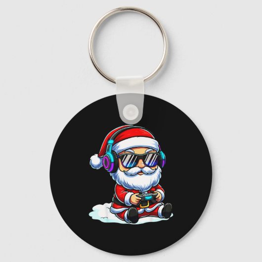 Porte-clés Gamer Santa Video Game Christmas Gaming  (Recto)