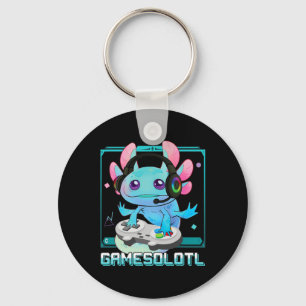Porte-clés Gamesolotl Axolotl Joueur de Vidéo Kawaii Pastel G