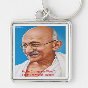 Porte-clés Gandhi & Soyez Le Changement Citation