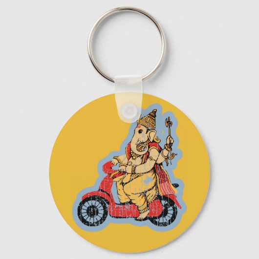 Porte-clés Ganesha chevauchant un scooter (Recto)