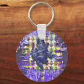 Porte-clés GANESHA | éclaboussure de peinture violette (Recto)