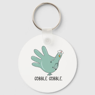 Porte-clés Gant de dinde de Thanksgiving glousser infirmière 