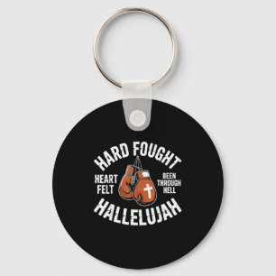Porte-clés Gants de boxe Hallelujah Hard Fought Christian Box