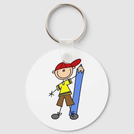Porte-clés Garçon Bâton Avec Crayon (Recto)
