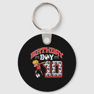 Porte-clés Garçon d'anniversaire 10 Football Dab 10e Fête d'a