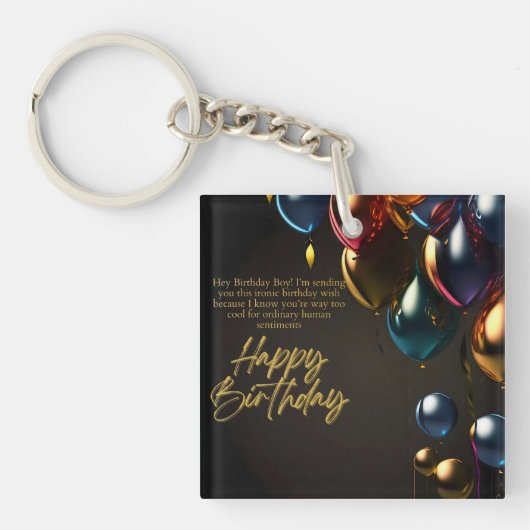 Porte-clés Garçon d'anniversaire ironique (Devant)