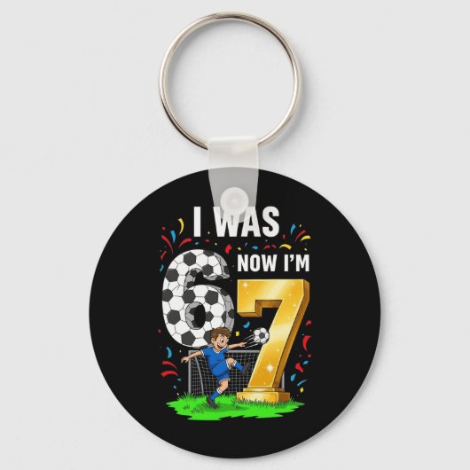 Porte-clés Garçon d'anniversaire J'avais 6 ans Maintenant j'a (Recto)