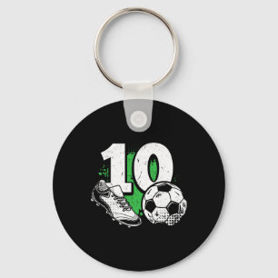Porte-clés Garçon de 10 ans joueur de football pour son 10ème