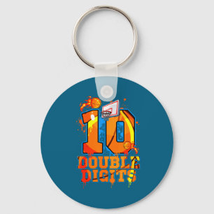 Porte-clés Garçon de 10 ans pour anniversaire à double chiffr