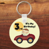 Porte-clés Garçon en voiture rouge 3e anniversaire T-shirts e (Recto)