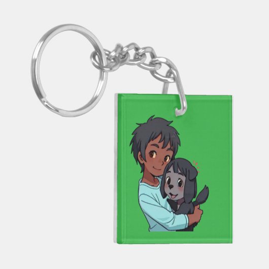 Porte-clés Garçon et chien (Devant gauche)