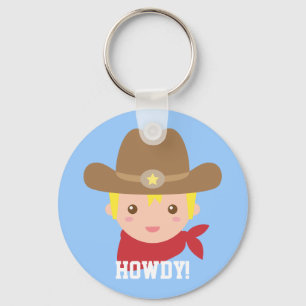 Porte-clés Garçon mignon de cowboy personnalisé