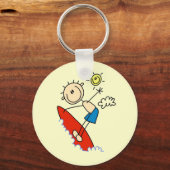 Porte-clés Garçon surfeur bonhomme allumette (Recto)