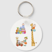Porte-clés Garçons avec pépinière train Giraffe et Wagon (Verso)