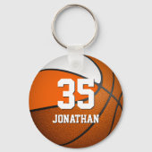 Porte-clés garçons basketball avec couleurs orange et blanc é (Verso)