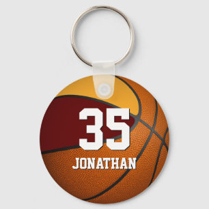 Porte-clés garçons basketball avec marron et or couleurs de l
