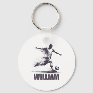 Porte-clés Garçons de football William Personnalisé Prénom Wi
