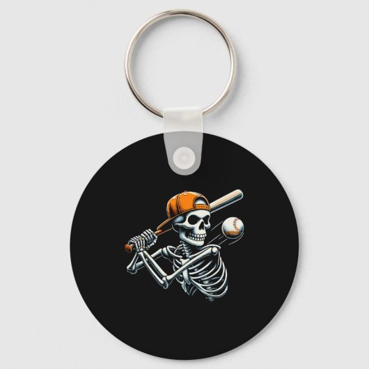 Porte-clés Garçons d'Halloween battant le squelette de baseba (Recto)