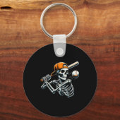 Porte-clés Garçons d'Halloween battant le squelette de baseba (Recto)