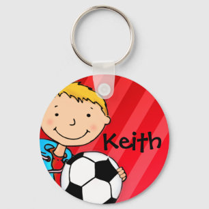 Porte-clés Garçons nommés football rouge sport porte - clé