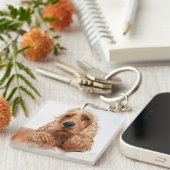 Porte-clés Garde-mémoire personnalisé pour chien avec photo (Devant Droit)
