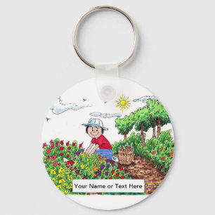 Porte-clés Gardener personnalisé - Dessin féminin