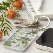 Porte-clés Gardénias sur le bleu d'ardoise (Devant droit)