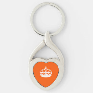 Porte-clés GARDER CALM CROWN sur la Personnaliser orange Ceci