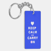 Porte-clés GARDEZ CALME ET TRANSPORTEZ EN Bleu (Devant gauche)