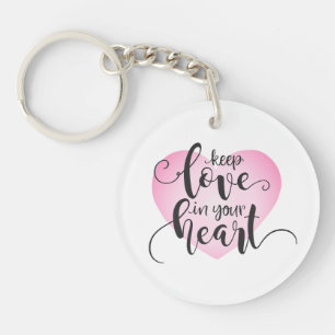 Porte-clés Gardez l'amour dans votre coeur Valentine   Porte-